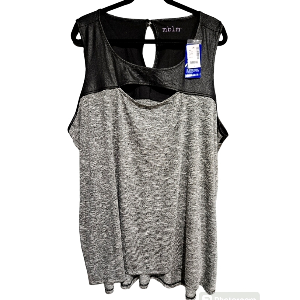 Plus Size Grey/Black Sleeveless Tunic Sz 4x